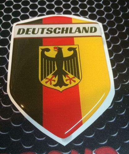 Allemagne Deutschland fier bouclier bombé autocollant emblème voiture autocollant 3D 2,3 x 3,3