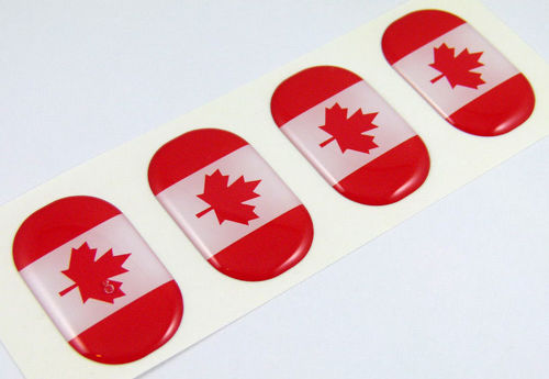 Canada décalcomanies bombées midi drapeau 4 emblèmes 1,5 x1 autocollants de téléphone portable voiture vélo