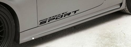 Powered by SPORT Vinyl Decal sport car racing autocollant emblème logo NOIR Paire