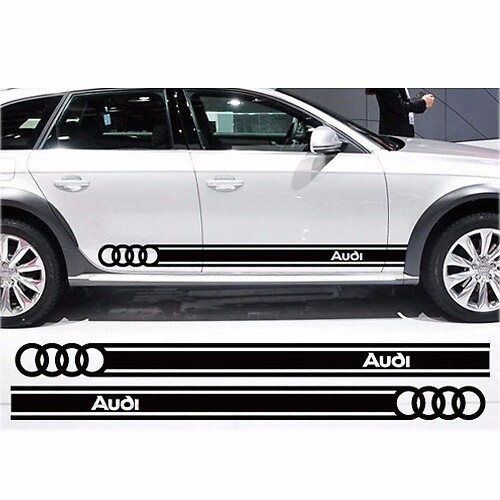 Set d'autocollants vinyle bandes latérales de marque pour voitures Audi