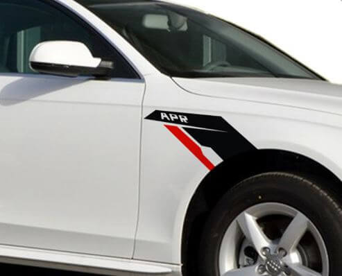 Set d'autocollants en vinyle de style éclabousseur d'aile APR pour VW BMW Audi