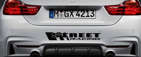STREET RACING Vinyl Decal sport car racing autocollant pare-chocs emblème logo NOIR
