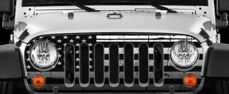 Drapeau américain en détresse Wrap Vinyl Skin Decal Jeep Wrangler