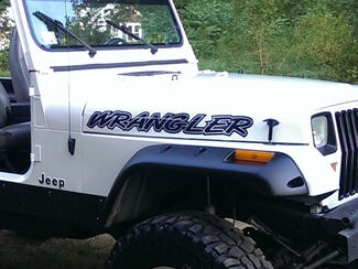 Jeep Wrangler Hood stickers autocollants yj tj jk mj - 2pc set - Choisissez parmi 16 couleurs -