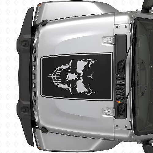 Autocollant Vinyle Noir Effet Masque Crâne Maléfique pour Jeep Wrangler