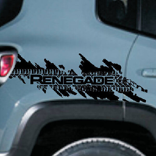 Jeep Renegade en détresse pneu Splash graphique vinyle autocollant autocollant côté Chrome