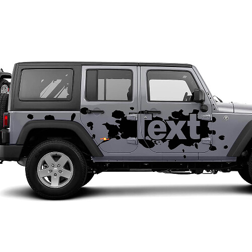 Éclaboussures de peinture avec texte personnalisé Autocollant vinyle latéral pour Jeep Wrangler_1