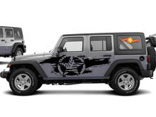 Kit d’autocollants latéraux en forme d’étoile de drapeau américain en détresse pour s’adapter au style jeep wrangler
 2