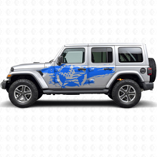 Kit d'autocollants vinyle côté étoile drapeau USA usé pour Jeep Wrangler_2