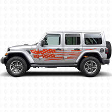 Ensemble d’autocollants latéraux en vinyle drapeau américain vieilli pour Jeep Wrangler_4