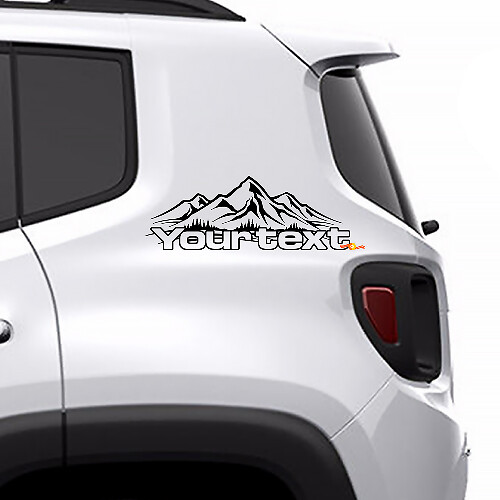Autocollants en vinyle Montagnes arrière pour Jeep Renegade