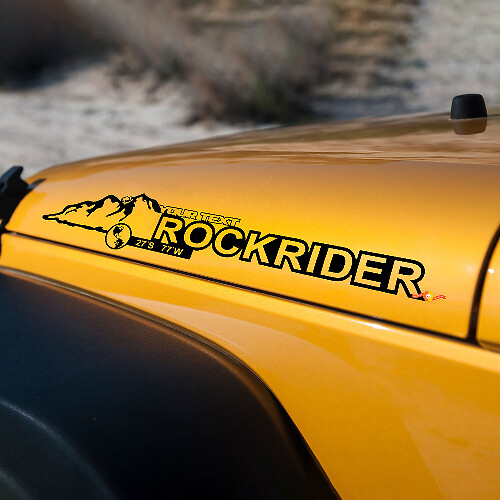 Autocollants Vinyle Mountain Rockrider pour Capot Jeep Wrangler JK JKU