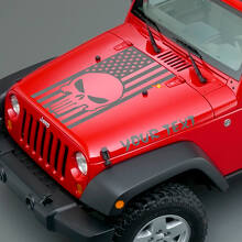 Autocollants en vinyle Punisher Skuss & drapeau des États-Unis pour capot de Jeep Wrangler_2