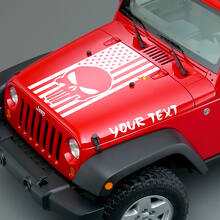 Autocollants en vinyle Punisher Skuss & drapeau des États-Unis pour capot de Jeep Wrangler_3