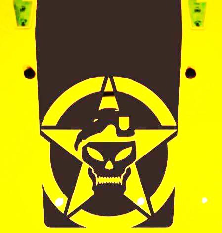 Autocollant Vinyle Capuche Tête de Mort Black Ops pour Jeep Wrangler