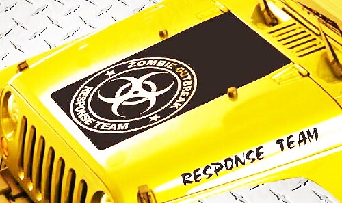 Kit d'autocollants en vinyle pour capot Équipe de réponse à une épidémie de zombies pour Jeep Wrangler