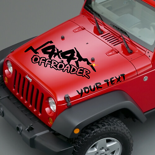 Autocollants en vinyle Lettrage Offroader pour capot Jeep Wrangler