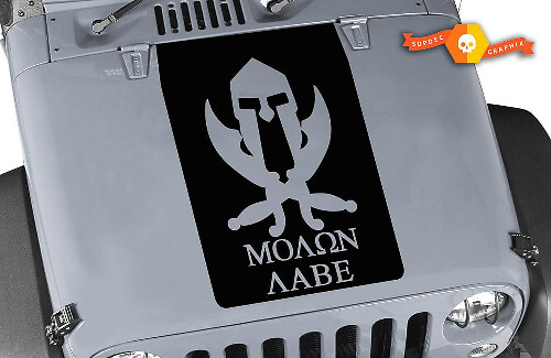 Autocollant en vinyle Molon Labe Spartan pour capot de Jeep Wrangler