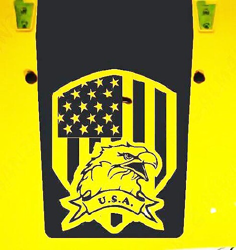 Autocollant en vinyle noir avec drapeau américain et aigle pour capot de Jeep Wrangler