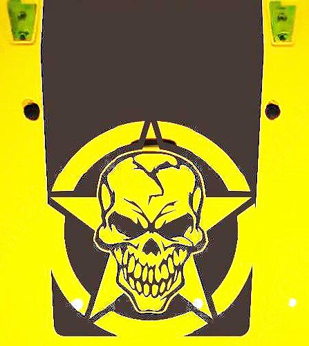Autocollant vinyle Capot Skull Étoile Militaire pour Jeep Wrangler JK JKU TJ LJ