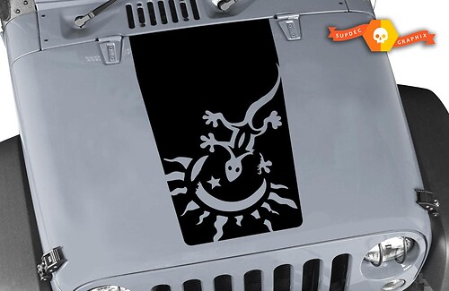 Autocollant en vinyle Gecko et pare-soleil pour Jeep Wrangler