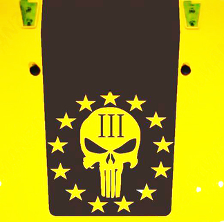 Jeep Wrangler Punisher étoiles III autocollant de capot en vinyle occultant JK JKU LJ TJ