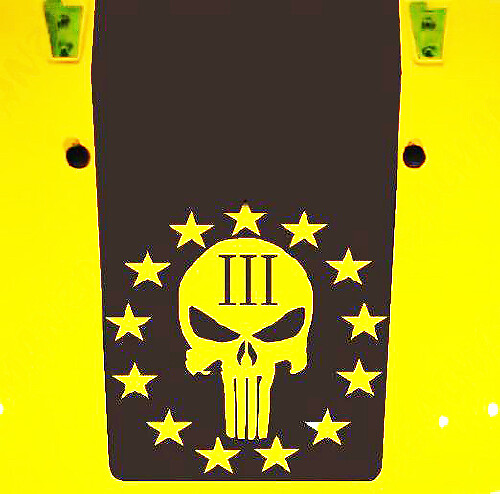 Autocollant vinyle capot style crâne Punisher étoiles noires pour Jeep Wrangler JK JKU LJ TJ