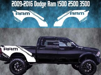 2009-2016 Dodge Ram Splash vinyle autocollant graphique camion lit rayures 1500 2500 3500