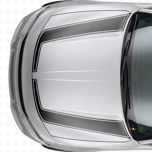 Autocollant en vinyle à bandes de contour accentuées pour capot Dodge Charger 2015-2026