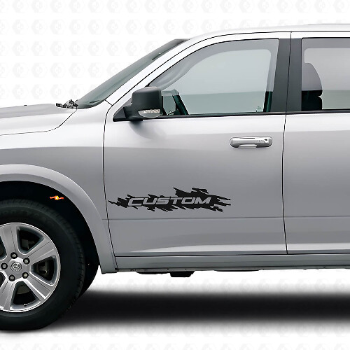 Autocollant vinyle de porte style éclaboussure personnalisé pour Dodge Ram Rebel 1500-3500 2009-2016