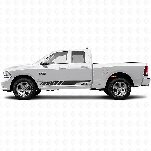 Autocollant Vinyle à Bandes Latérales Damier pour Dodge Ram 1500 2500 3500 2009–2016_1