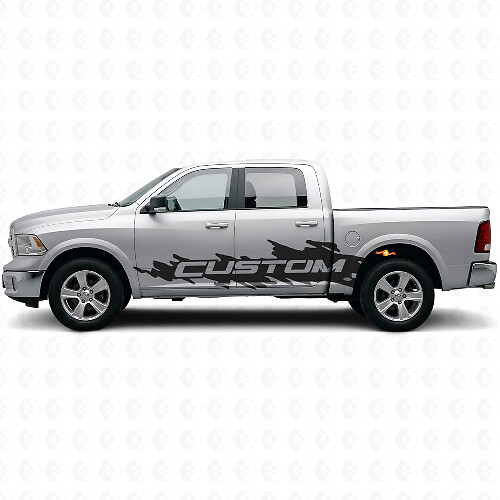 Kit de décalcomanies latérales personnalisées Mud Splash pour Dodge Ram Rebel 2009–2016_1