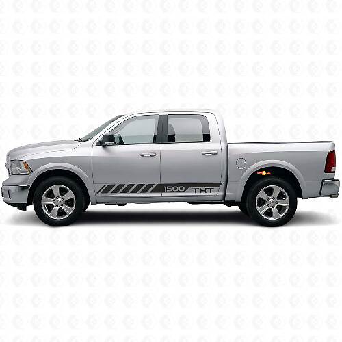 Déco Vinyle Personnalisée à Bandes Latérales Stroboscopiques pour Dodge Ram Rebel 1500 2009–2016