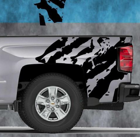 2014 2015 2016 Chevy Silverado vinyle autocollant déchiré Graphic Stripe Wrap