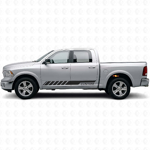 Autocollant Vinyle de Bandes Latérales de Course Personnalisées Kir pour Dodge Ram Rebel 2009-2016