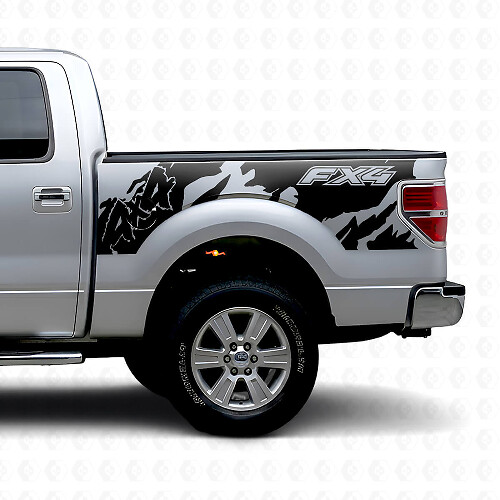 Autocollant vinyle latéral arrière style tout-terrain FX4 4x4 pour camion Musclecar 2010-2020_1