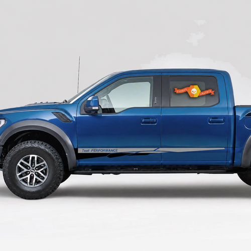 Text Performance Retro Stripes Bas de caisse Autocollant vinyle pour Ford F-150 2017-2026