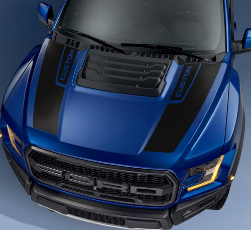 Autocollant Vinyle Bande Double PERSONNALISÉ pour Capot Ford F-150 2017
