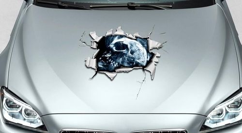 Trou de crâne dans les larmes de capot déchirer déchiré Graphics Decal Sticker Pick-up Truck SUV Car