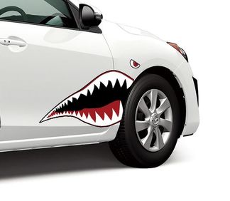 Warhawk Flying Tiger Shark Teeth Vinyl Graphics Sticker Sticker s'adapte à n'importe quelle voiture berline