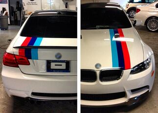 M couleurs rayures rallye capot coffre Racing Motorsport vinyle autocollant pour BMW
