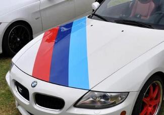 BMW M couleur rayures Rally Hood Racing Motorsport Performance vinyle autocollant autocollant
