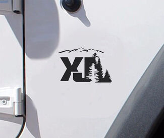 2 de Jeep XJ arbre montagne décalcomanie Wrangler décalcomanies autocollants