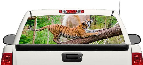 Tigre jungle animal arrière fenêtre autocollant autocollant camionnette SUV voiture 3