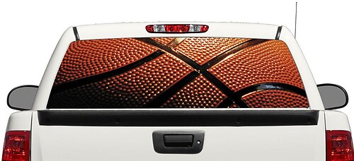 Autocollant vinyle pour lunette arrière style basketball pour pick-up et SUV