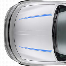 Autocollant en vinyle avec bandes doubles contour Tnin pour capot Dodge Charger 2015-2026_2