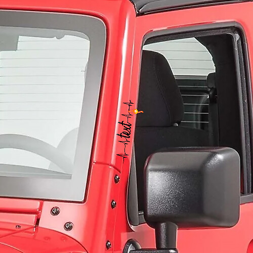Autocollants vinyles <i>Heart Pulse Door Pillar</i> pour Jeep Wrangler Rubicon