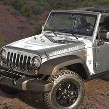 Kit d'autocollants en vinyle noir pour capot avec bandes style biohazard pour Jeep Rubicon_2