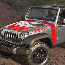 Kit d'autocollants en vinyle noir pour capot avec bandes style biohazard pour Jeep Rubicon_3