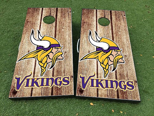 Ensemble d'autocollants en vinyle pour planche de cornhole style Minnesota Vikings